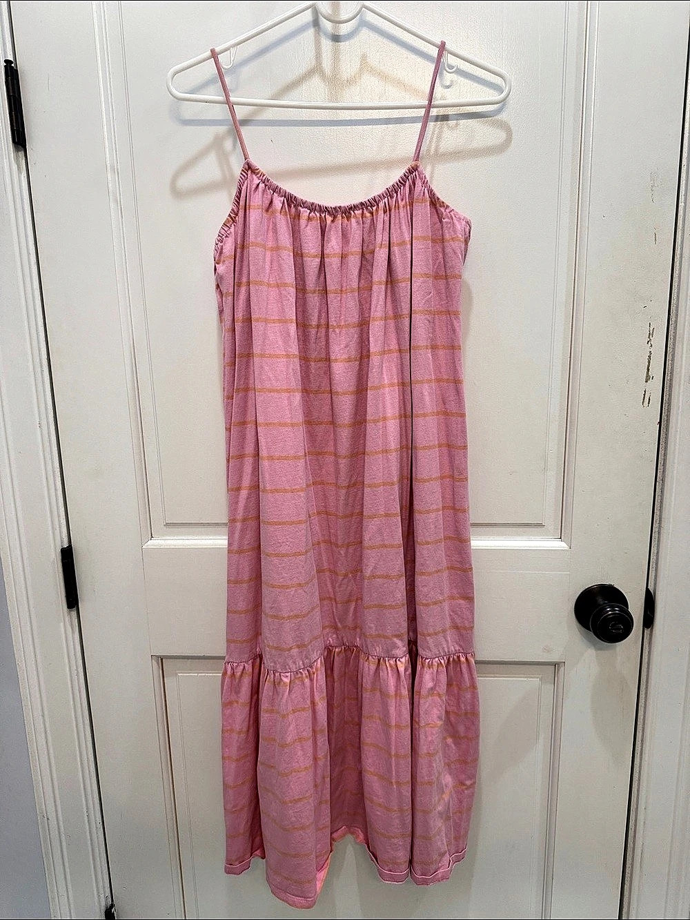 ASOS DESIGN Pink Striped Midi Dress Size 2